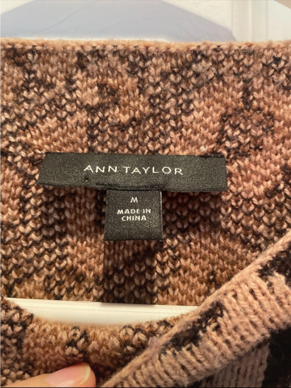 Ann Taylor leopard print mock neck sweater bell sleeve size Medium - Picture 2 of 9